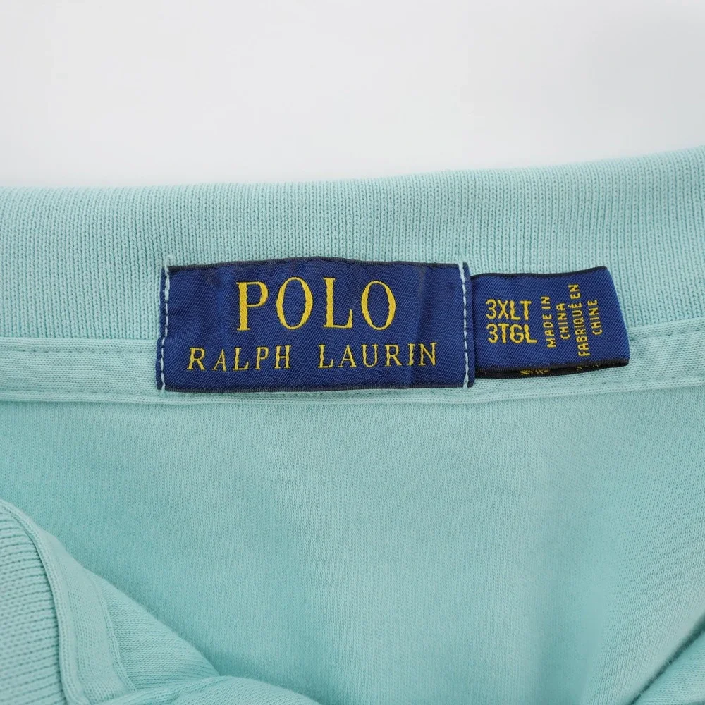 Polo Ralph Lauren Classic Pony Polo Aqua Blue Short Flesh PonySleeve Mens 3XLT